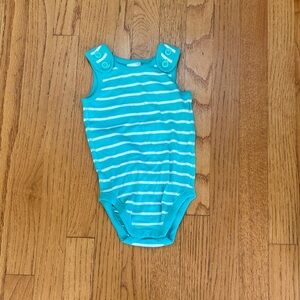 Hanna Andersson Teal Striped Kids Bodysuit